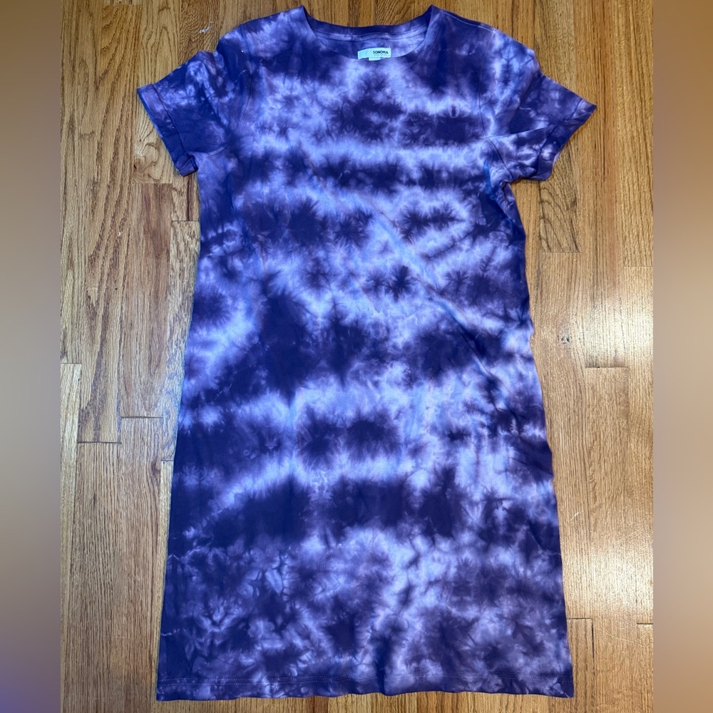 Sonoma Purple Tie-Dye t-shirt Dress - Small - cotton